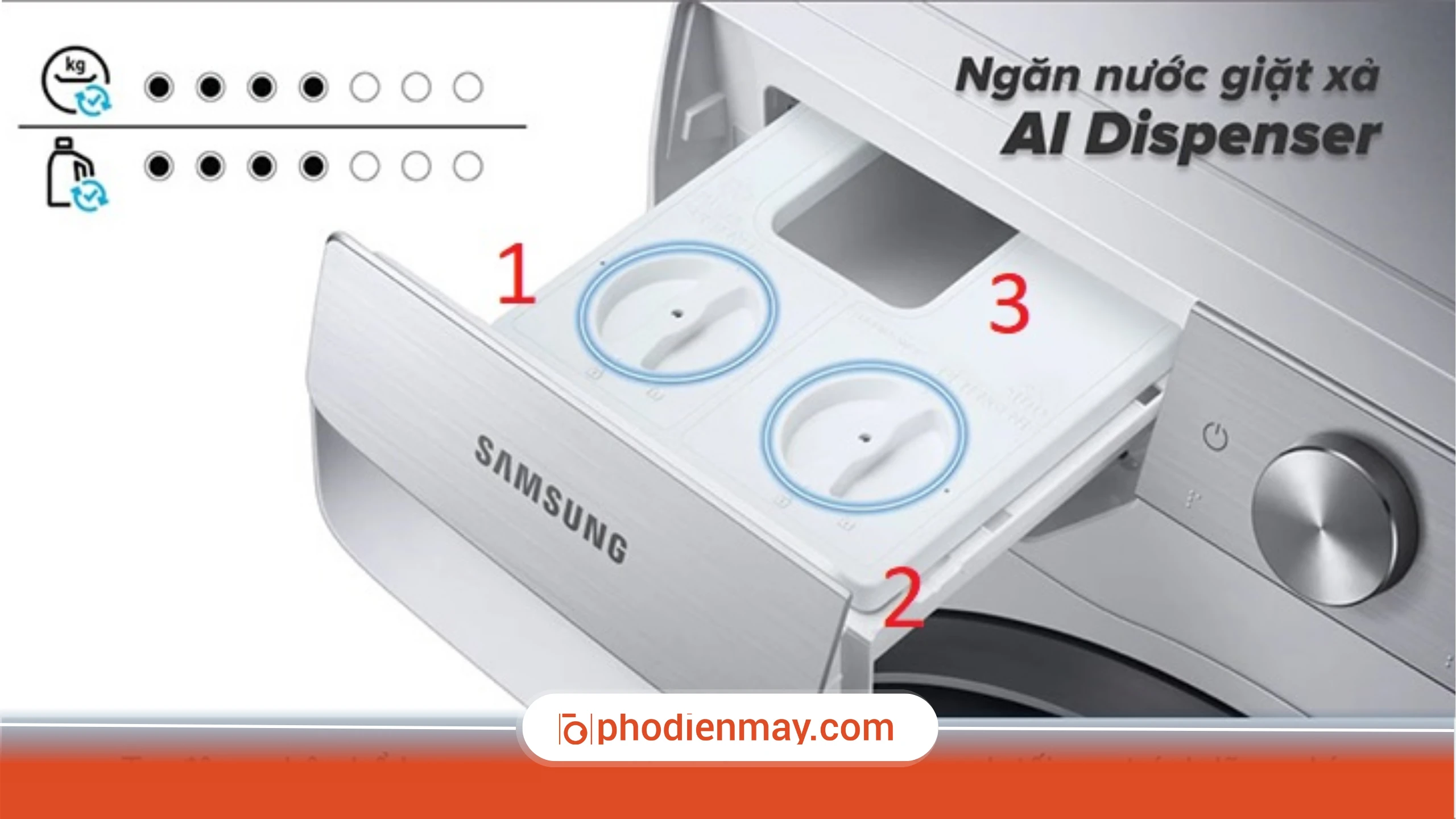 Cách cho nước xả vải vào máy giặt Samsung đúng cách