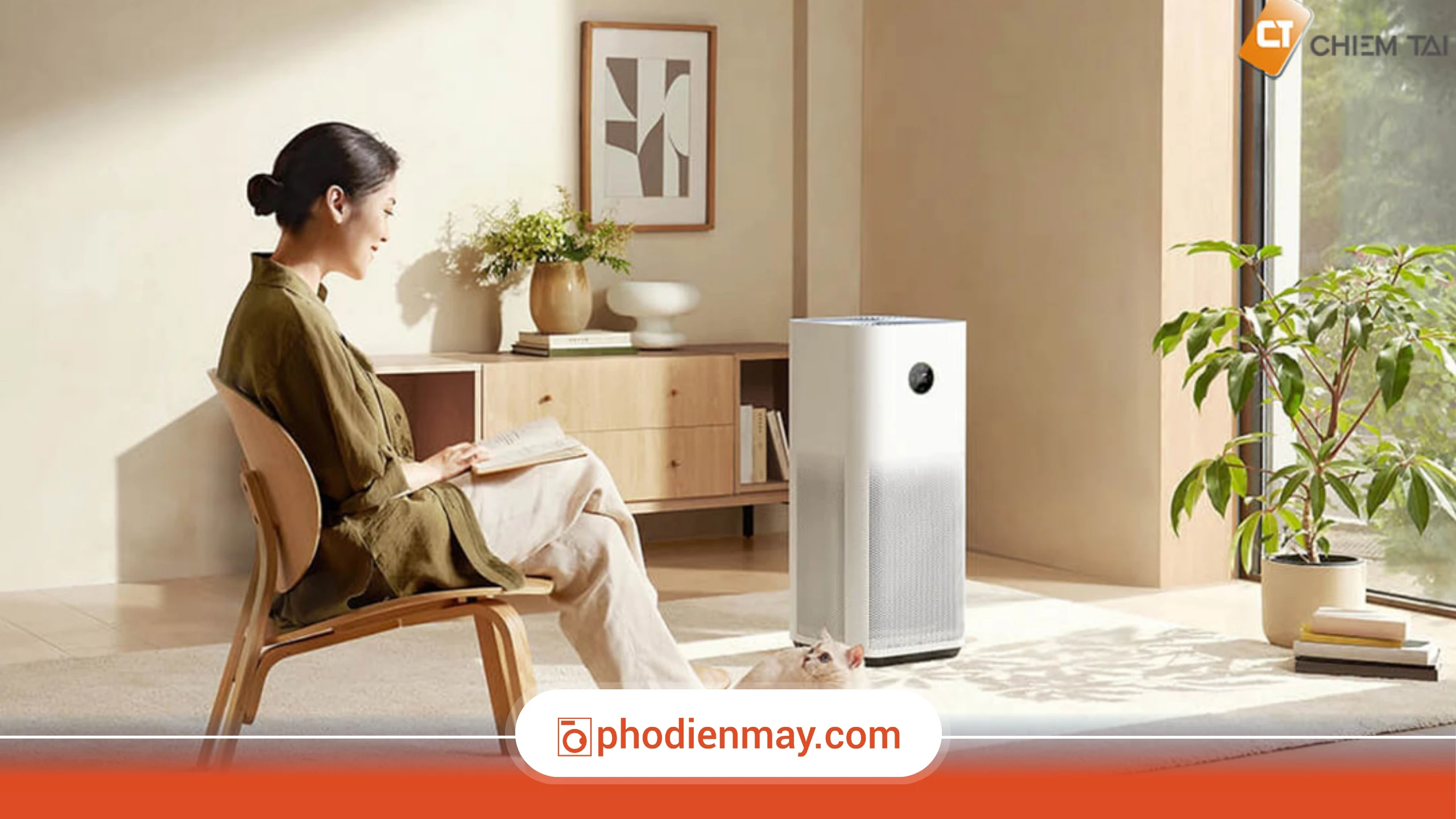 bật máy lọc không khí