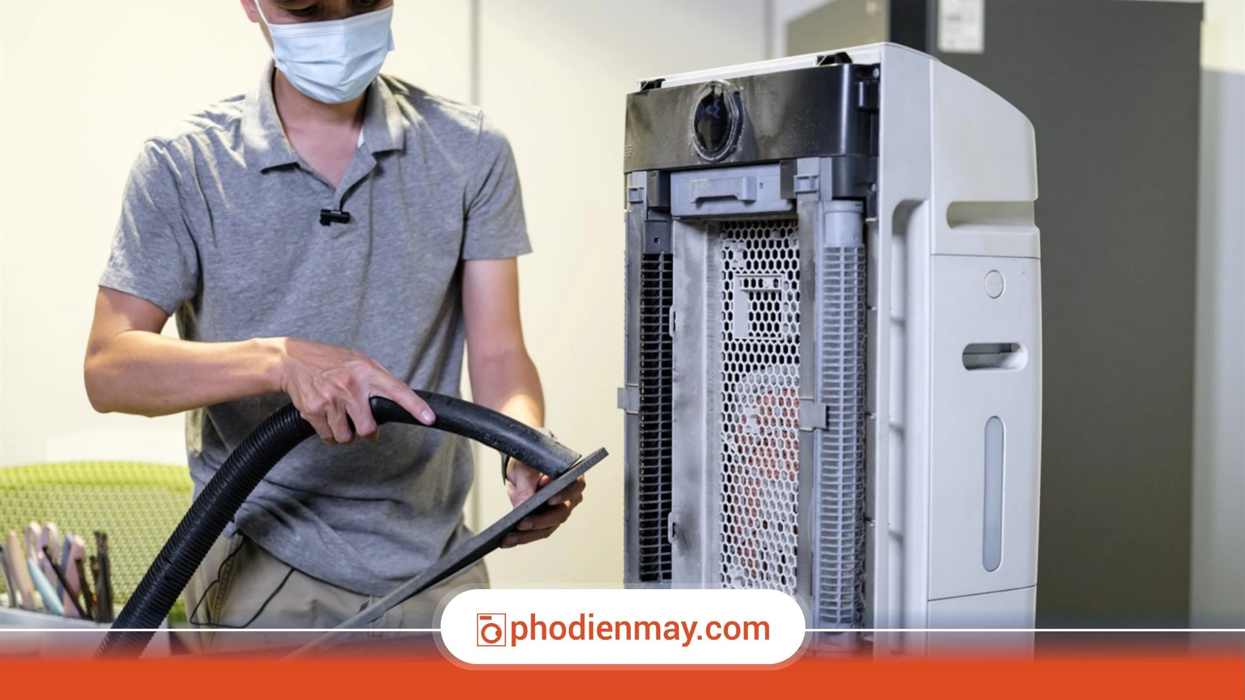 vệ sinh máy lọc không khí, máy lọc không khí, bảo dưỡng máy lọc không khí, Phố Điện Máy