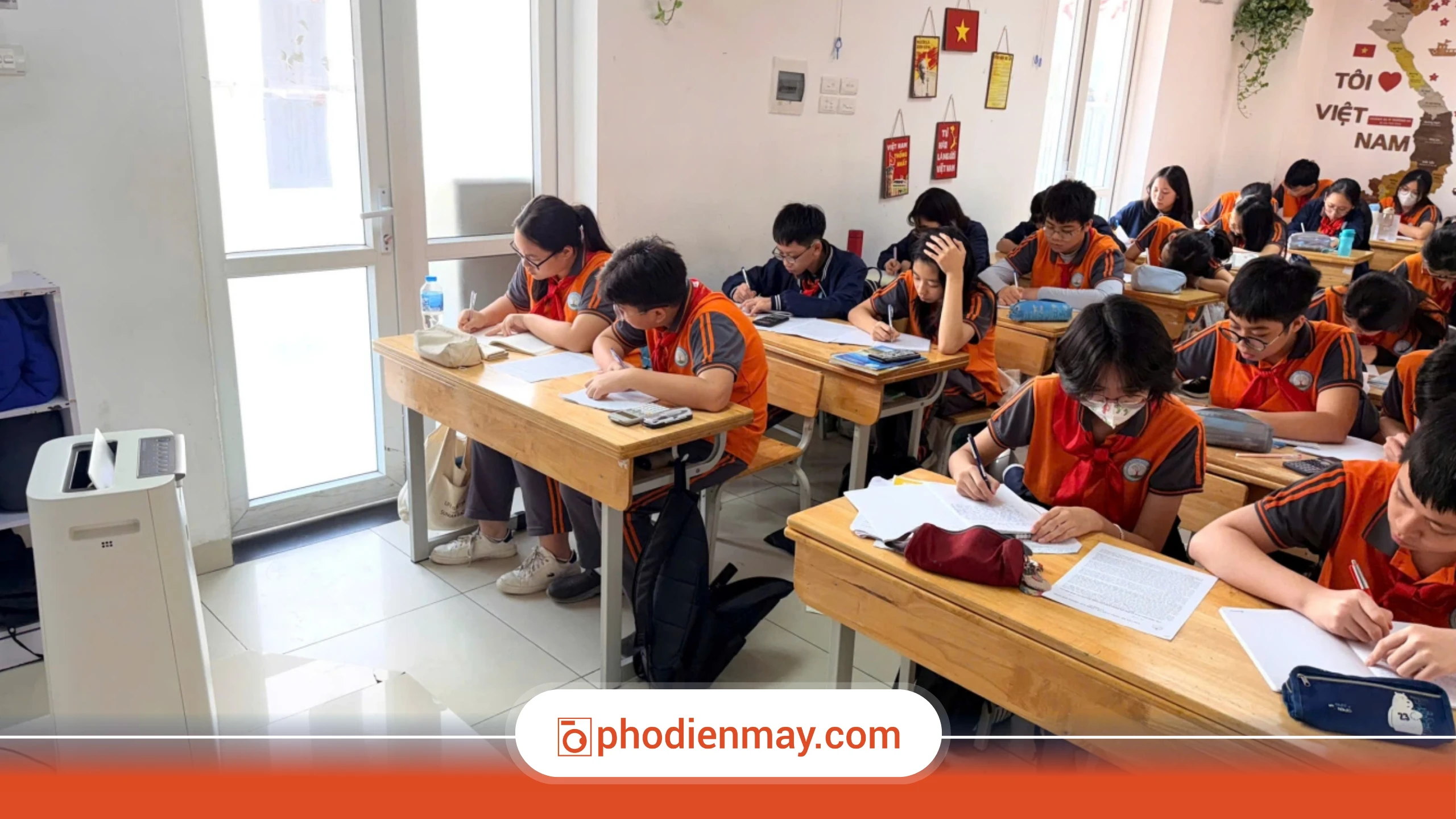 máy lọc không khí, máy lọc không khí trường học, lợi ích máy lọc không khí, Phố Điện Máy