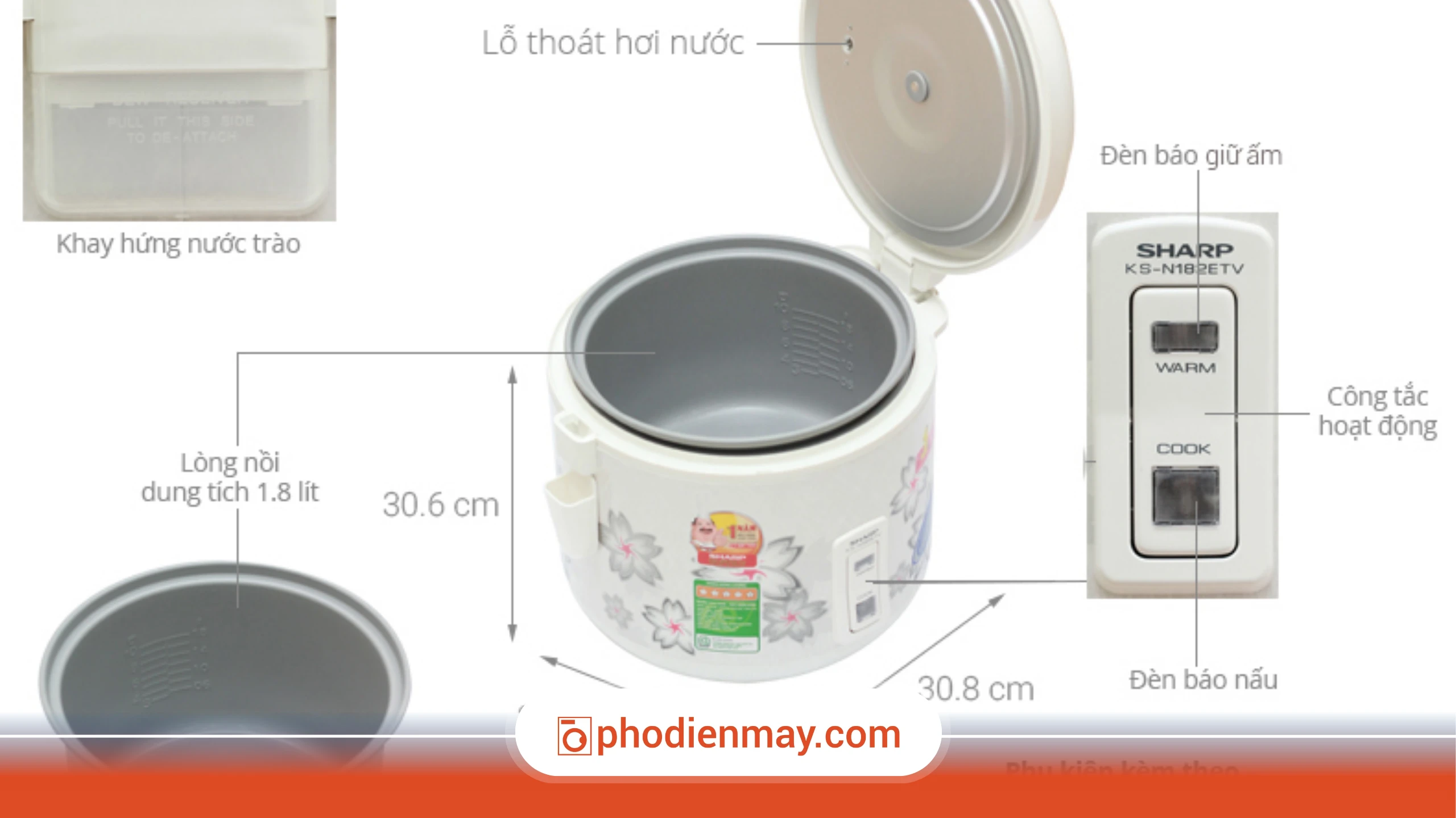 thay linh kiện nồi cơm điện, bao lâu thay nồi cơm điện, bộ phận nồi cơm điện cần thay, Phố Điện Máy
