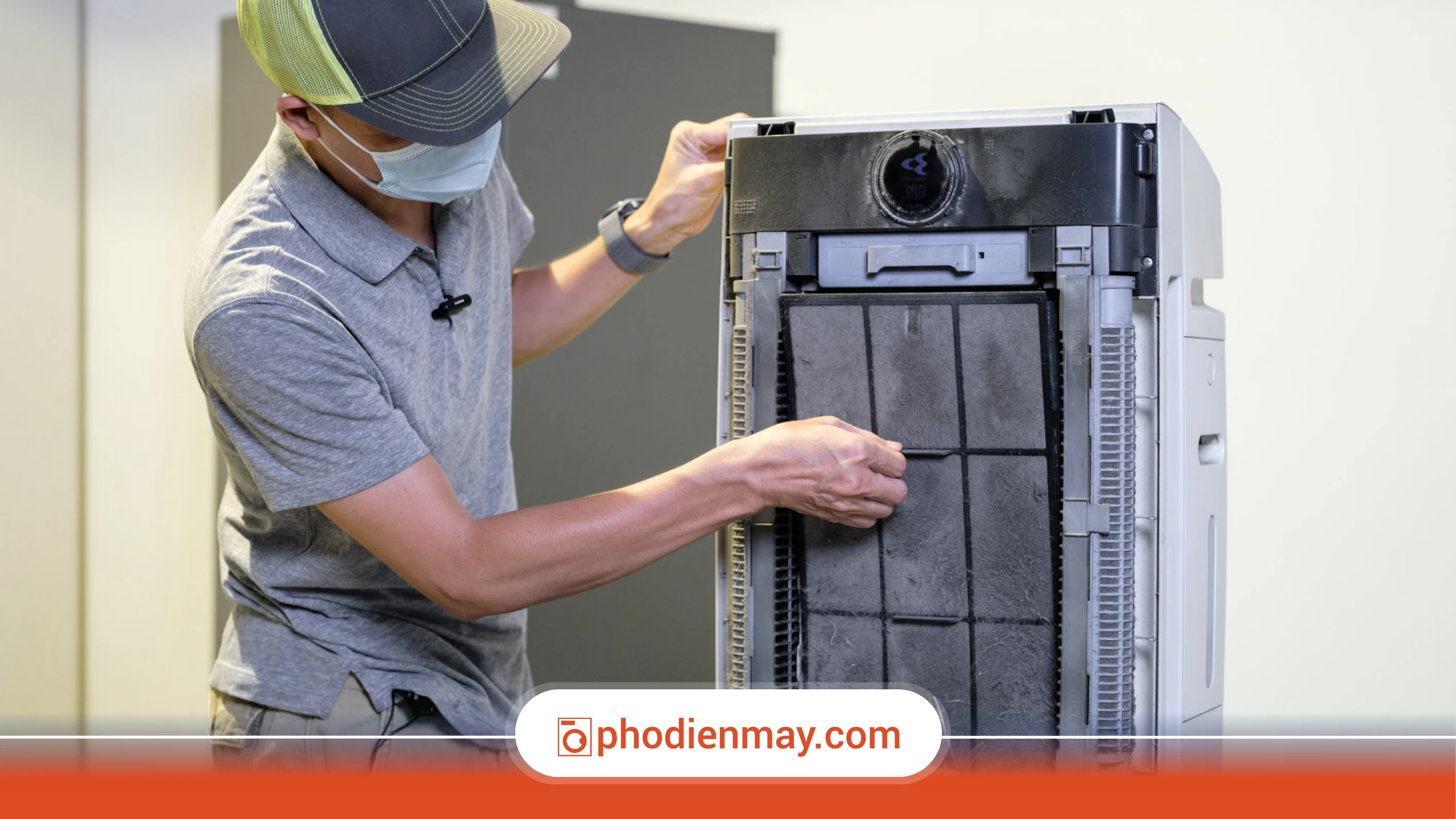 thay lõi lọc máy lọc không khí, lưu ý thay filter máy lọc không khí, cách thay màng lọc không khí, Phố Điện Máy
