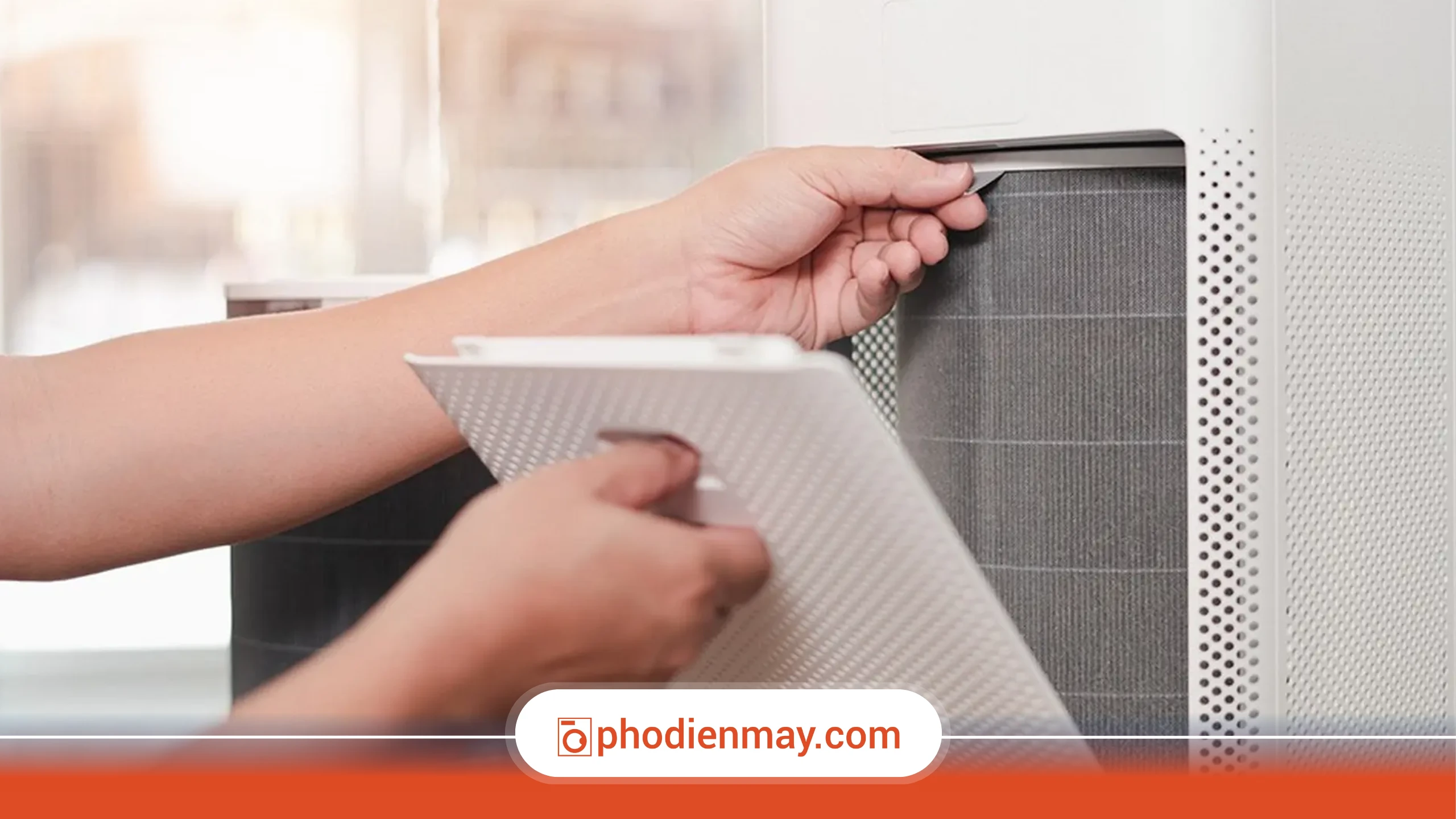 thay lõi lọc máy lọc không khí, lưu ý thay filter máy lọc không khí, cách thay màng lọc không khí, Phố Điện Máy