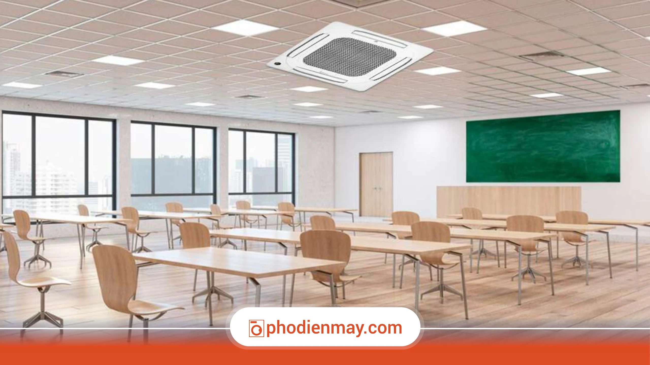 máy lạnh trường học, điều hòa tiết kiệm điện cho lớp học, nên mua điều hòa cho trường học, Phố Điện Máy