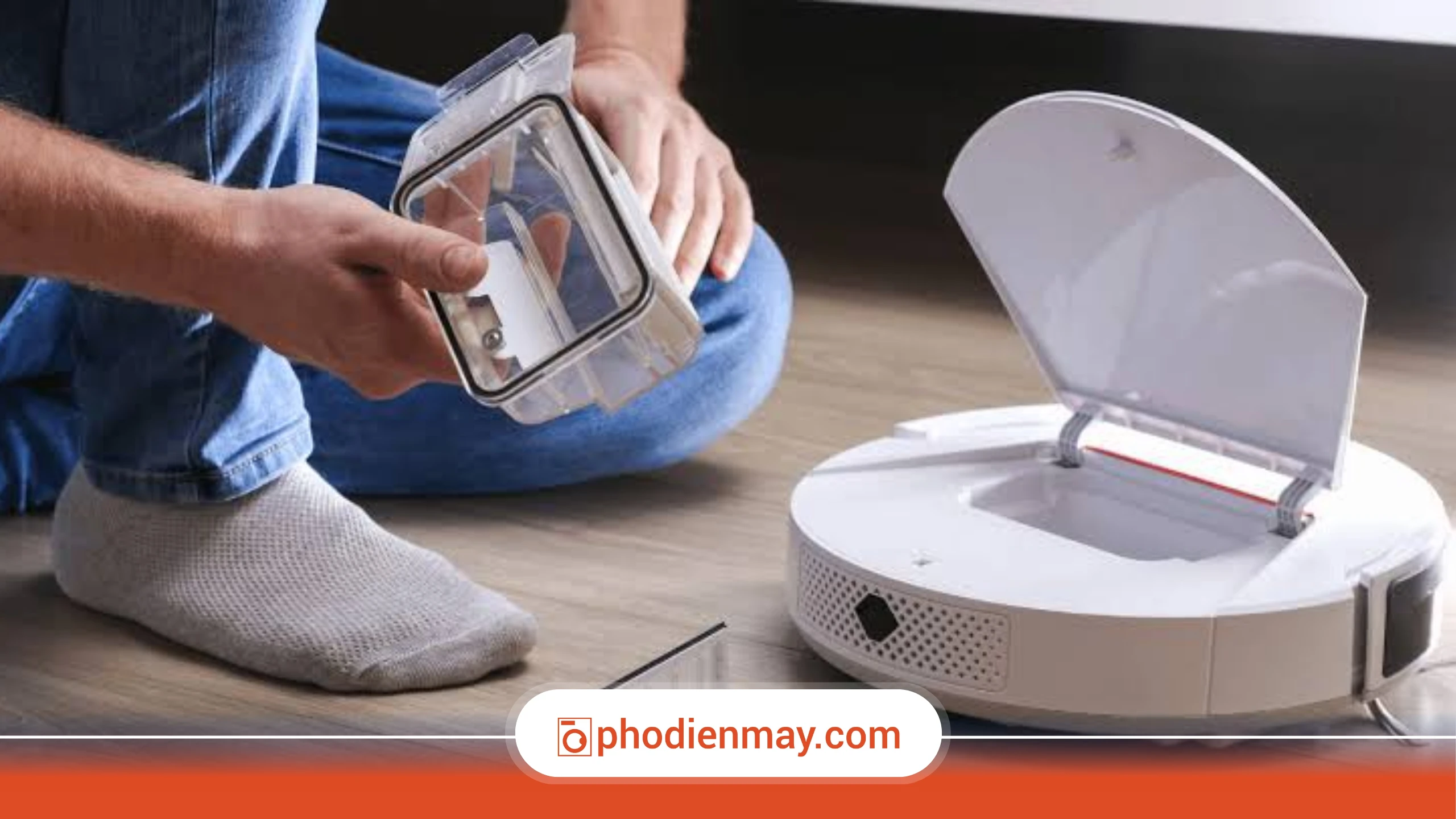 vệ sinh robot hút bụi, cách vệ sinh robot hút bụi, robot hút bụi Phố Điện Máy, bảo dưỡng robot hút bụi