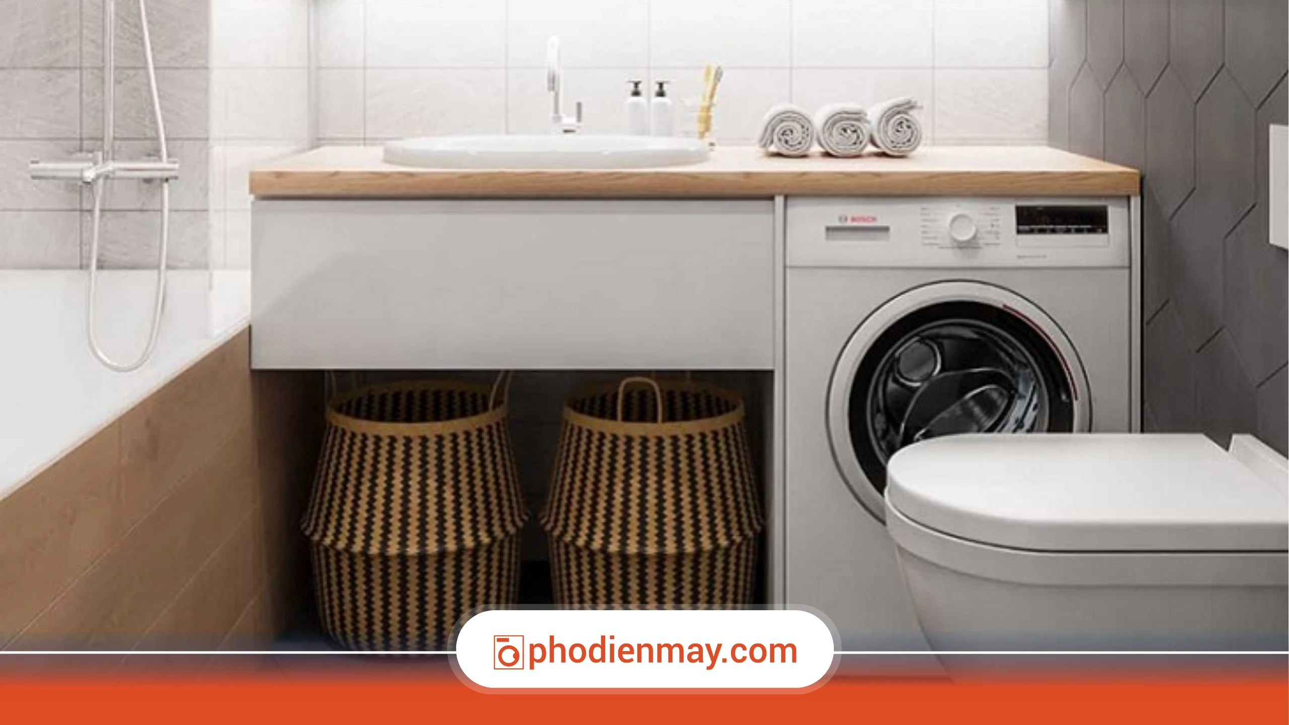 Có nên để máy giặt trong nhà tắm không?