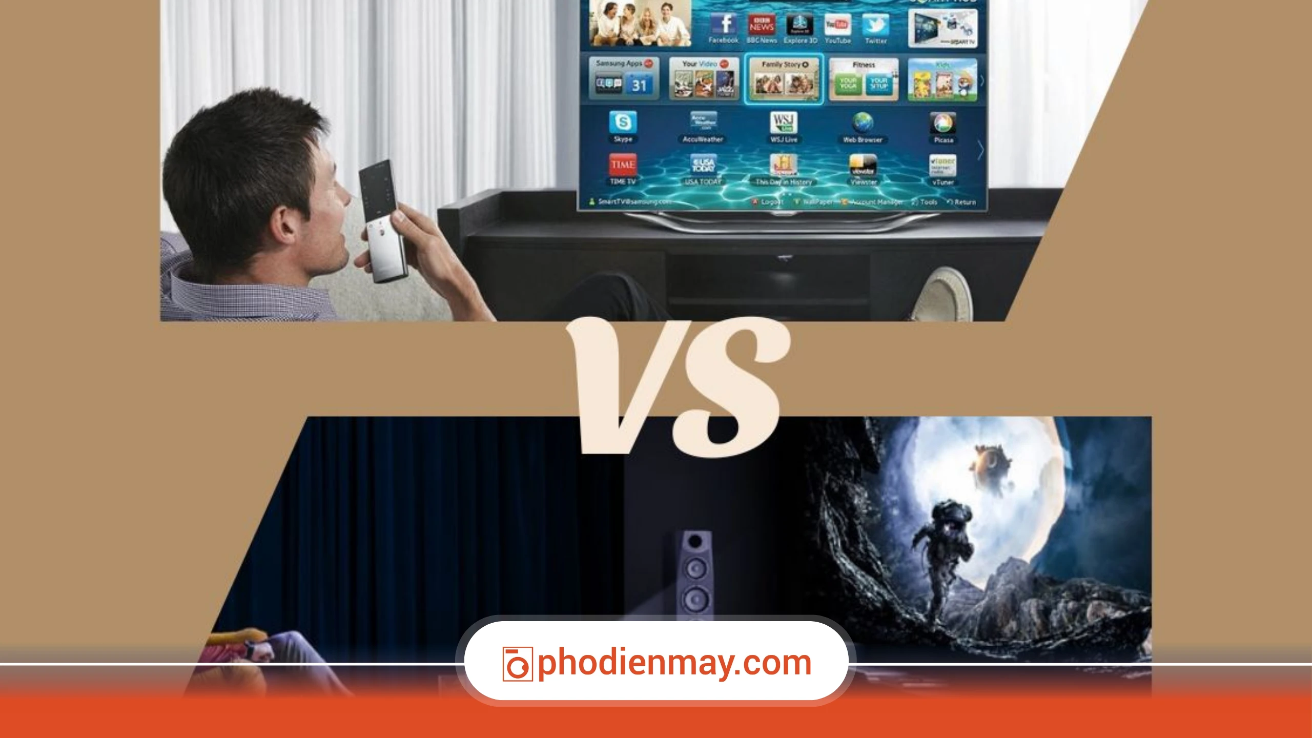 Smart TV vs máy chiếu – nên mua cái nào? So sánh chi tiết giúp bạn chọn đúng