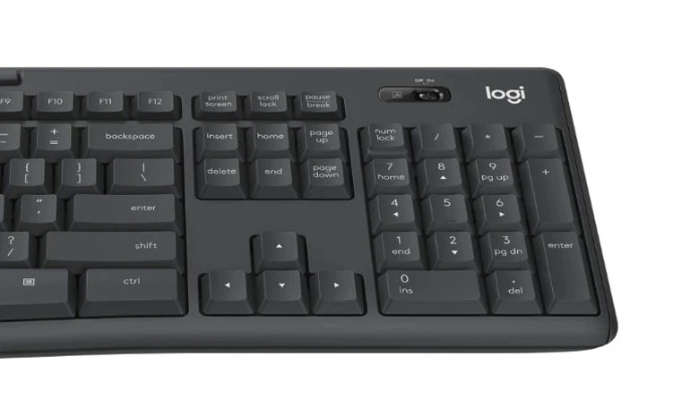 Bàn phím chuột Logitech không dây MK295 Silent - Thiết kế full size với bàn phím số tiện lợi