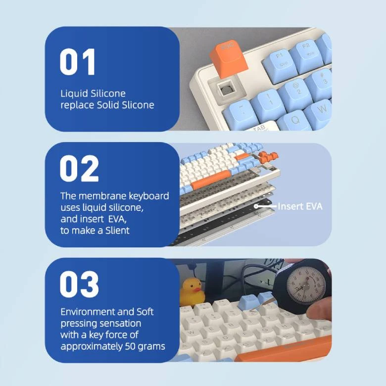 Bàn phím và chuột không dây MicroPack Lifestyle KM-269W-EN-BL xanh - Bàn phím mượt mà