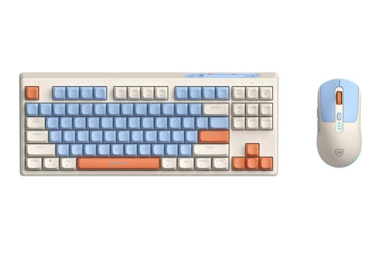 Bàn phím và chuột không dây MicroPack Lifestyle KM-269W-EN-BL xanh