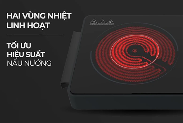 Bếp hồng ngoại đơn Sunhouse SHD6022 - Trang bị 2 vòng nhiệt linh hoạt, tiết kiệm điện năng
