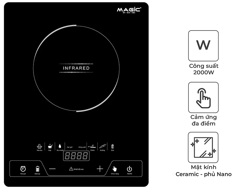 Bếp hồng ngoại Magic Korea A-51 điều khiển cảm ứng đơn giản