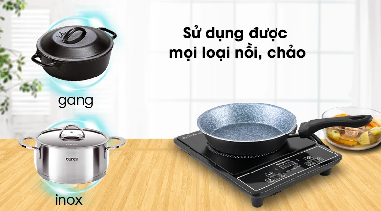 Bếp hồng ngoại Kangaroo KG20IFP1 nấu được mọi loại nồi