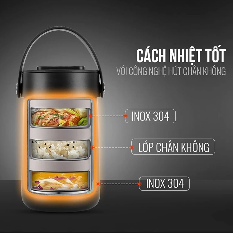 Cách nhiệt chân không - Bình đựng thức ăn giữ nhiệt 1500ml EL3129