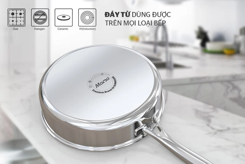 Bộ nồi chảo inox 304 Sunhouse SHG700 - Dùng cho mọi loại bếp
