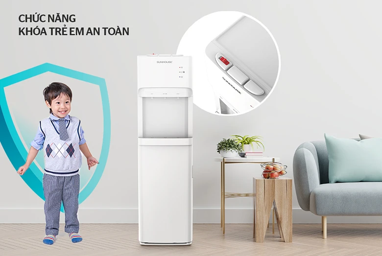 Cây nước nóng lạnh Sunhouse SHD9633 có khóa an toàn