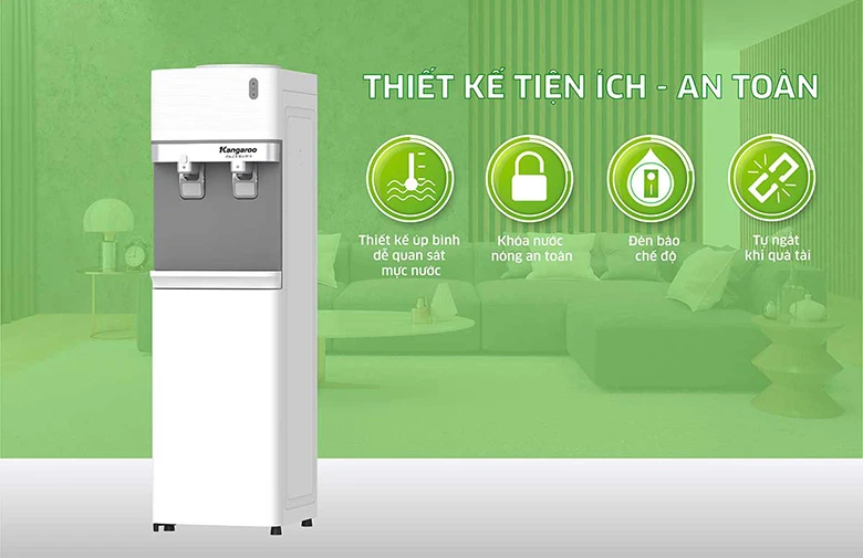 Cây nước nóng lạnh Kangaroo KG35A2 tích hợp nhiều tiện ích