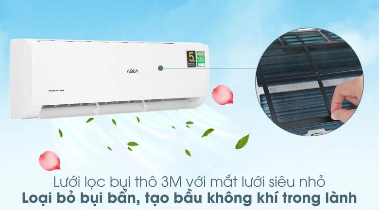 Tấm lọc vi bụi 3M - Điều hòa Aqua 1 chiều Inverter 17400 BTU AQA-KCRV18TK