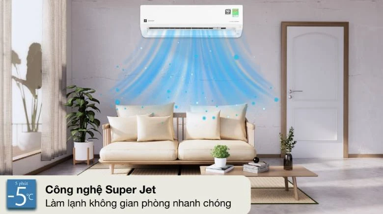 Công nghệ Super Jet điều hòa Sharp Inverter AH-X18CEWC