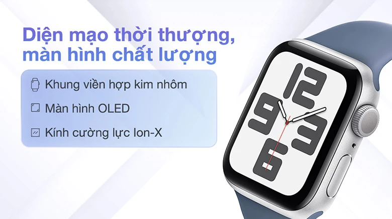 Thiết kế sang trọng - Đồng hồ Apple Watch SE (2023) GPS, 40mm, Starlight