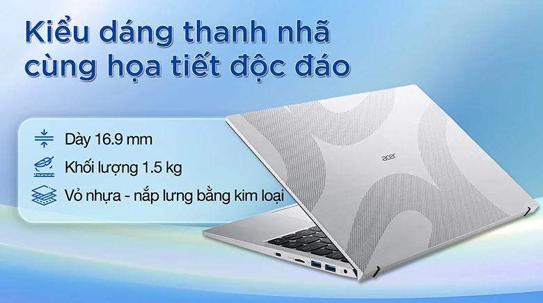 Laptop Acer Aspire Lite AL14-51M-36MH - Thiết kế mỏng nhẹ, thanh lịch