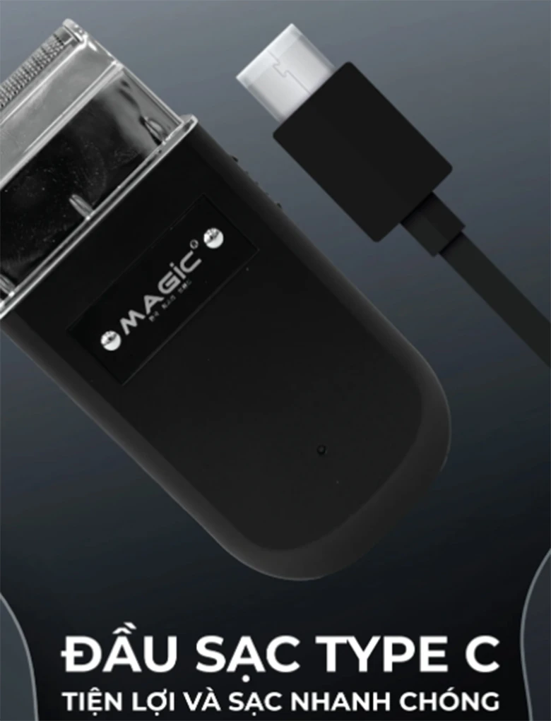Cổng sạc USB Type C - Máy cạo râu Magic B-61