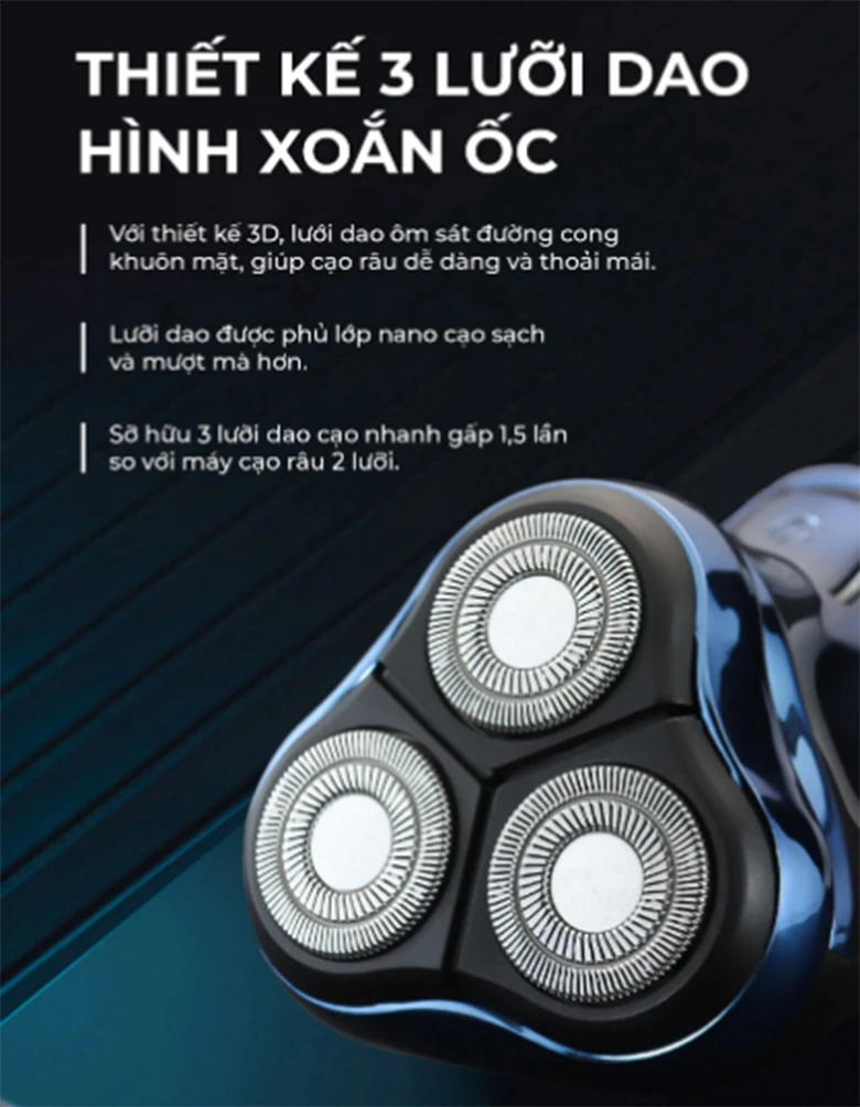 Hệ thống lưỡi dao xoắn - Máy cạo râu Magic B-63