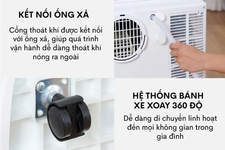 Máy điều hoà di động thông minh FujiE MPAC12 - Thiết kế nhỏ gọn, di chuyển linh hoạt