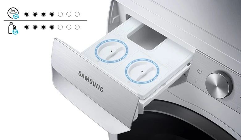 Máy giặt SAMSUNG WW12CGP44DSBSV lồng ngang - Tự động phân bổ lượng nước giặt, xả phù hợp