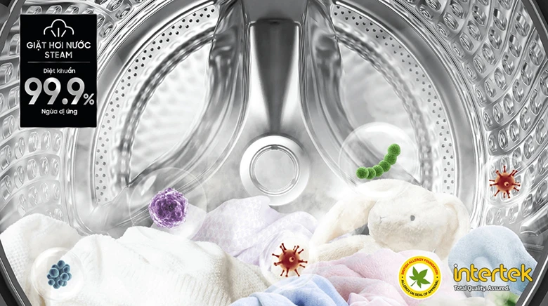 Máy giặt SAMSUNG WW12CGP44DSBSV lồng ngang - Diệt 99,9% vi khuẩn và tác nhân gây dị ứng