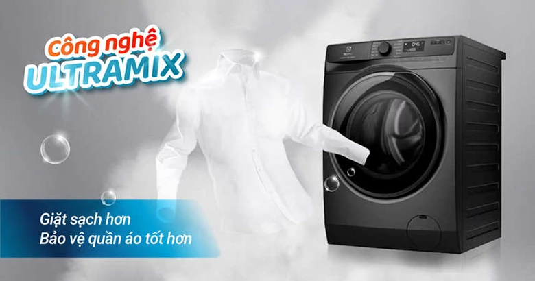 Máy giặt sấy Electrolux 10kg EWW1023P5SC lồng ngang - Công nghệ UltraMix giúp quần áo bền màu hơn