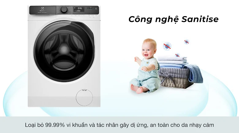 Máy giặt Electrolux EWF9023P5WC lồng ngang - Công nghệ Sanitise loại bỏ vi khuẩn, các tác nhân dị ứng