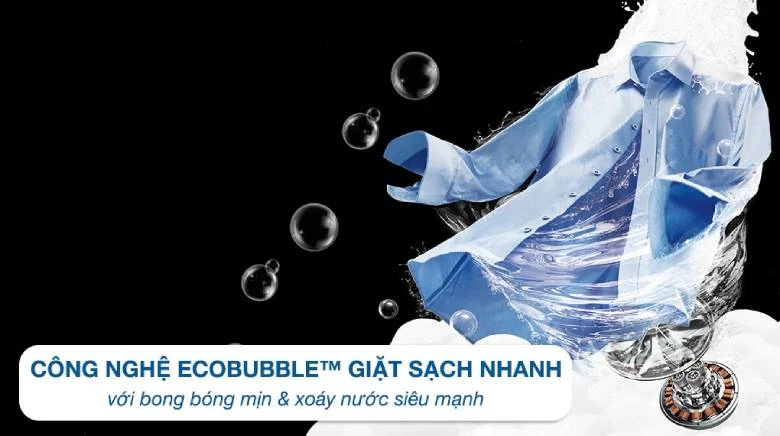  Máy giặt Samsung WA80F15S5CSV có khả năng tạo bong bóng siêu mịn Ecobubble đánh bay vết bẩn