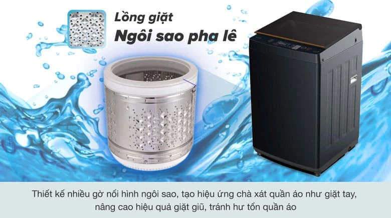 Máy giặt Toshiba Inverter 10 kg AW-DM1100PV (KK) - Lồng giặt ngôi sao pha lê