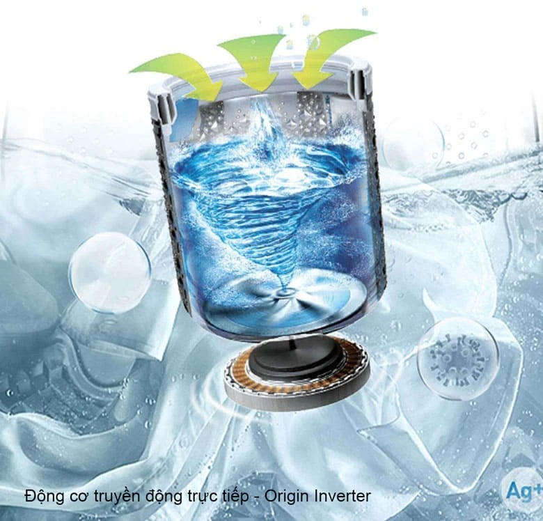 Máy giặt Toshiba Inverter 10 kg AW-DM1100PV (KK) - Động cơ Origin Inverter tiết kiệm điện