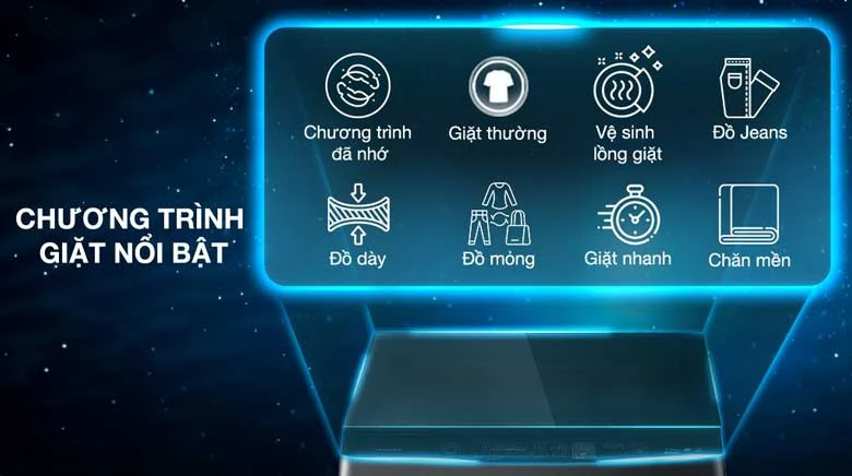 Máy giặt Toshiba Inverter 13 kg AW-DUM1400LV (MK) - 8 menu giặt thông minh