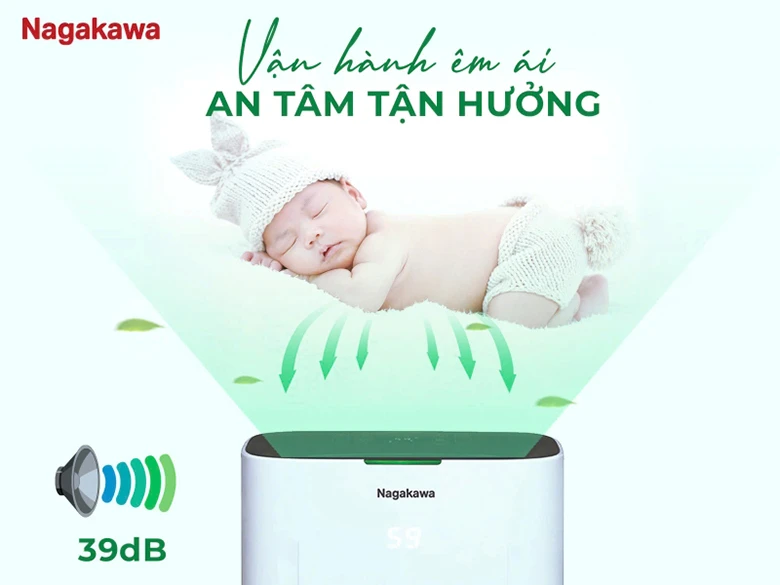 Máy hút ẩm 16L Nagakawa NAD8556 - Vận hành êm ái, yên tĩnh