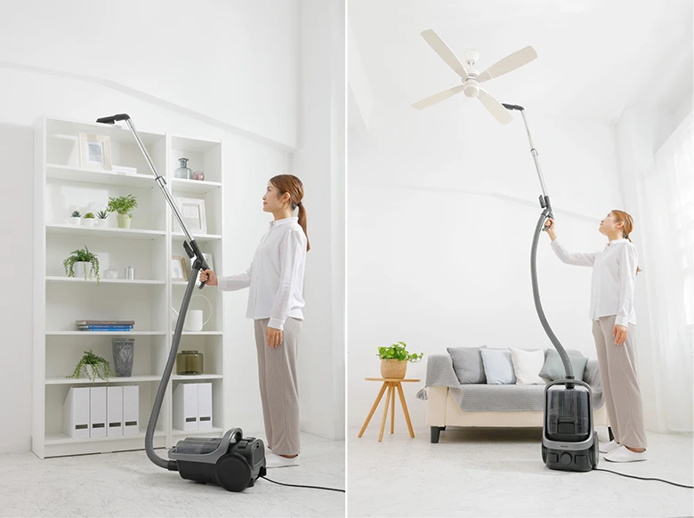 Máy hút bụi Panasonic MC-CL609HN49 dễ dàng làm sạch cả trên cao