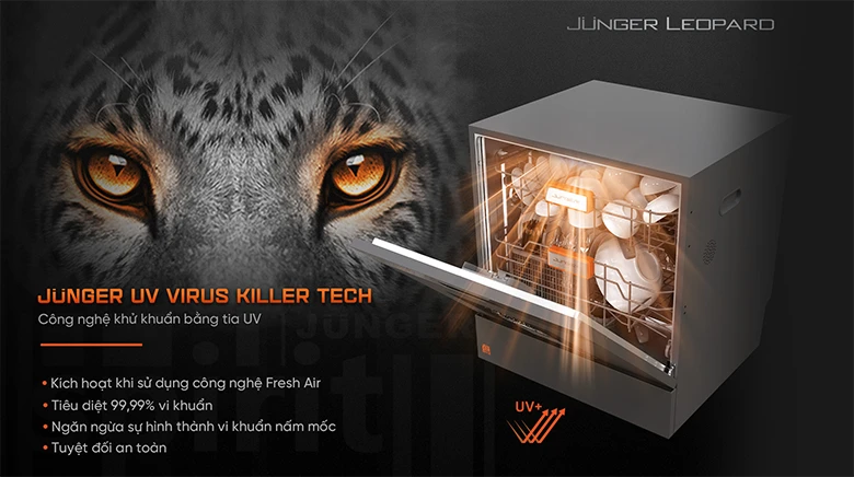 Công nghệ khử khuẩn - Máy rửa bát độc lập Junger Leopard DWJ-103 