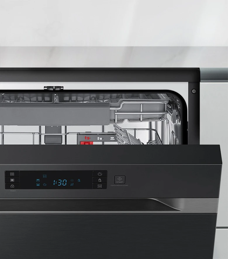 Samsung DW60CG550FSGSV cửa tự động mở