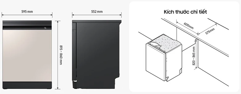 kích thước Samsung Bespoke DW60CB750FAPSV