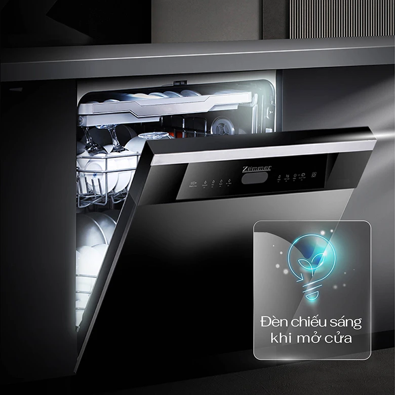 Máy rửa bát Zemmer DWZ950IS - Trang bị đèn chiếu sáng tự động