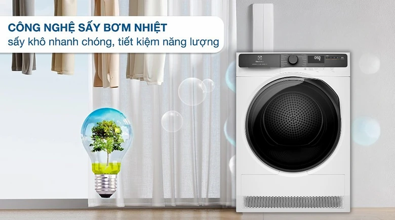 Máy sấy ELECTROLUX EDH803J5WC - Công nghệ bơm nhiệt tiết kiệm đến 60% điện năng