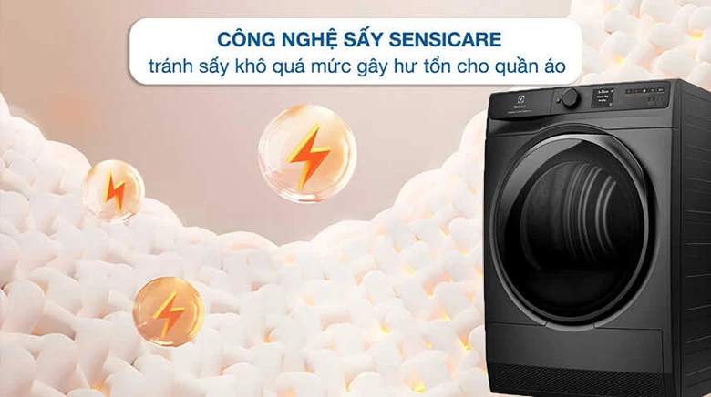 Máy sấy bơm nhiệt Electrolux 9 kg EDH902R9SC - Cảm biến SensiCare