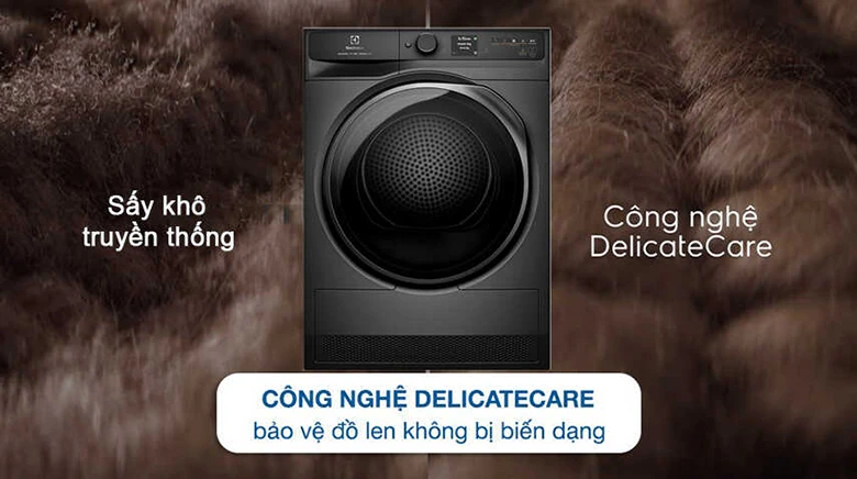 Máy sấy bơm nhiệt Electrolux 9 kg EDH902R9SC - Công nghệ DelicateCare