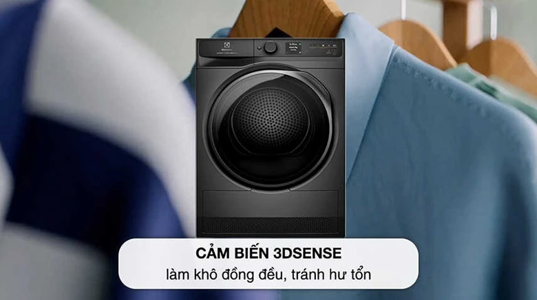 Máy sấy bơm nhiệt Electrolux 9 kg EDH902R9SC - Sấy sâu hiệu quả nhờ công nghệ sấy 3DSense