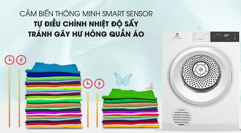 Máy sấy Electrolux 8 kg EDV804H3WC - Công Nghệ SmartSensors 