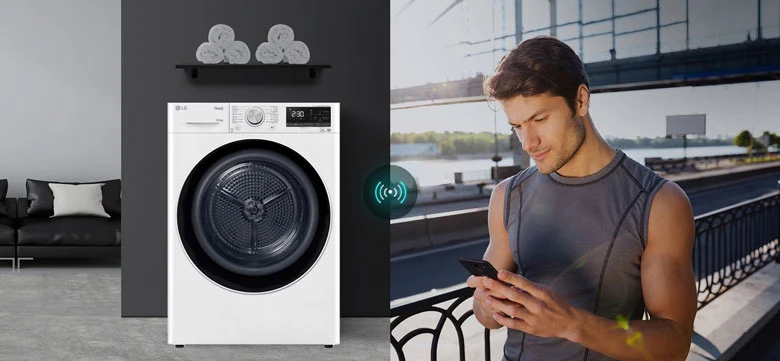 Máy sấy LG DVHP50W Inverter 10.5kg - Điều khiển từ xa với LG ThinQ