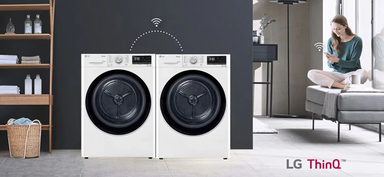 Máy sấy Inverter 10.5 kg LG DVHP50W - Ghép nối thông minh với máy giặt LC