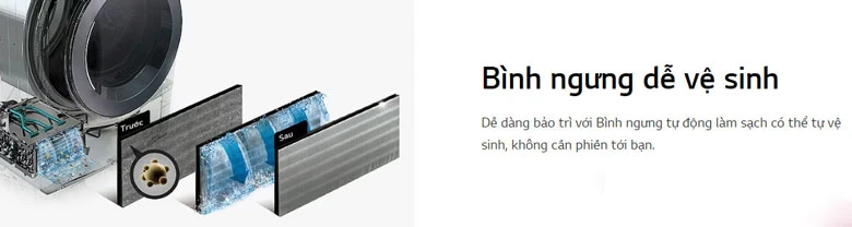 Máy sấy Inverter LG DVHP50W - Tự động vệ sinh